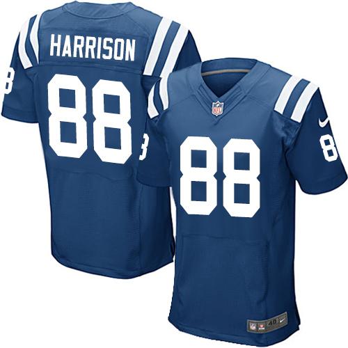 Nike Colts #88 Marvin Harrison Royal Blue Team Color Men's Stitched NFL Elite Jersey - Click Image to Close